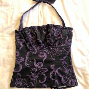 Octopus print New Retro halter top medium large